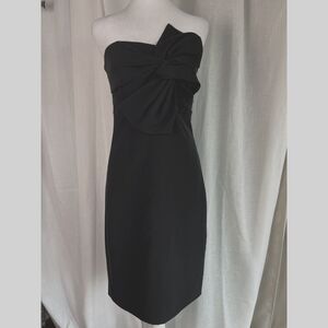 Club Monaco Strapless Black Bow Dress, size 4 old money luxury